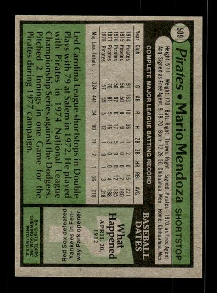1979 Topps #509 Mario Mendoza EXMT PACK FRESH HOF-10004589