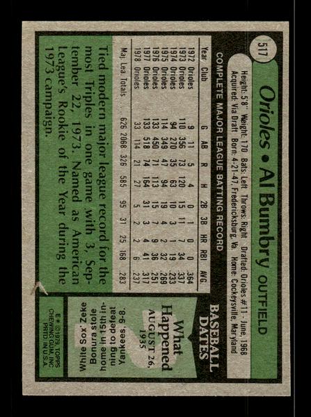 1979 Topps #517 Al Bumbry EXMT PACK FRESH HOF-10004596