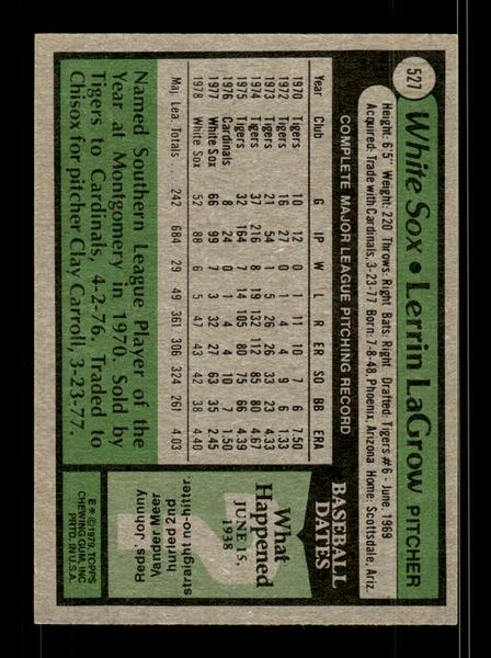 1979 Topps #527 Lerrin LaGrow EXMT PACK FRESH HOF-10004606