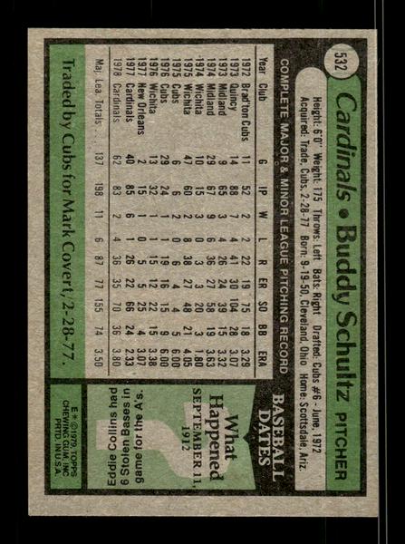 1979 Topps #532 Buddy Schultz EXMT PACK FRESH HOF-10004611