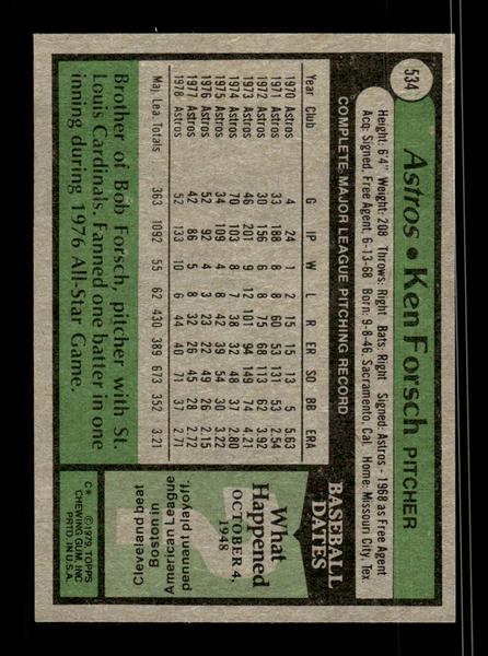 1979 Topps #534 Ken Forsch EXMT PACK FRESH HOF-10004613