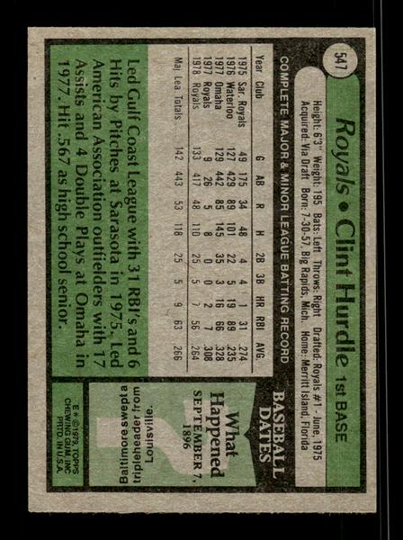 1979 Topps #547 Clint Hurdle EXMT PACK FRESH HOF-10004627