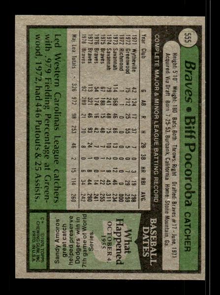 1979 Topps #555 Biff Pocoroba EXMT PACK FRESH HOF-10004636