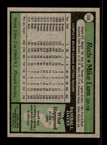 1979 Topps #556 Mike Lum EXMT PACK FRESH HOF-10004637