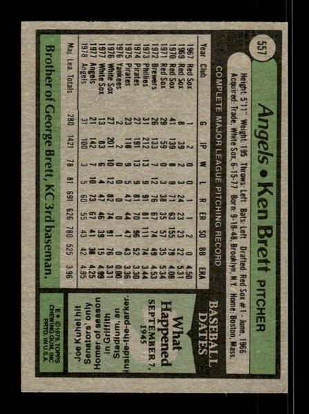 1979 Topps #557 Ken Brett EXMT PACK FRESH HOF-10004638