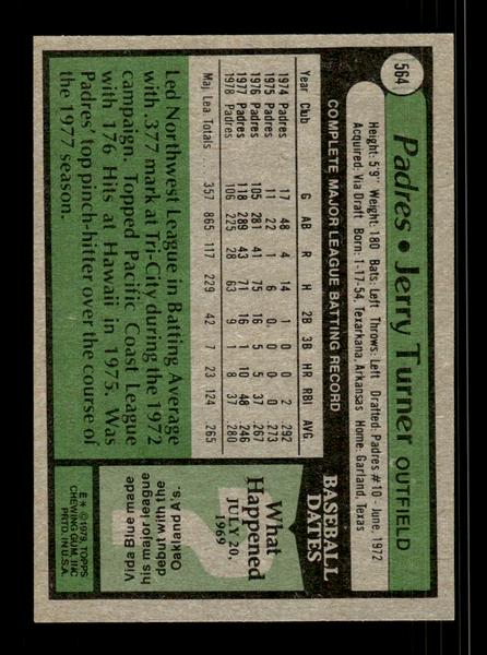 1979 Topps #564 Jerry Turner EXMT PACK FRESH HOF-10004645