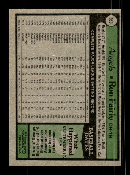 1979 Topps #580 Ron Fairly EXMT PACK FRESH HOF-10004662