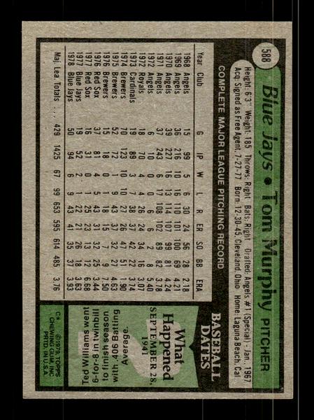1979 Topps #588 Tom Murphy EXMT PACK FRESH HOF-10004671