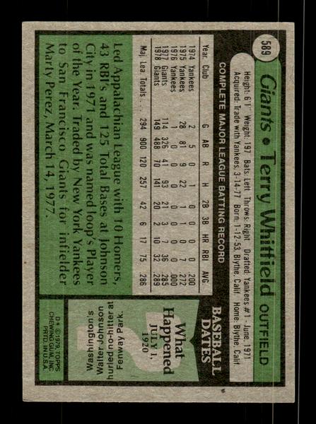 1979 Topps #589 Terry Whitfield EXMT PACK FRESH HOF-10004672
