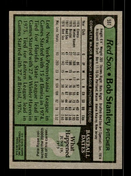 1979 Topps #597 Bob Stanley EXMT PACK FRESH HOF-10004679
