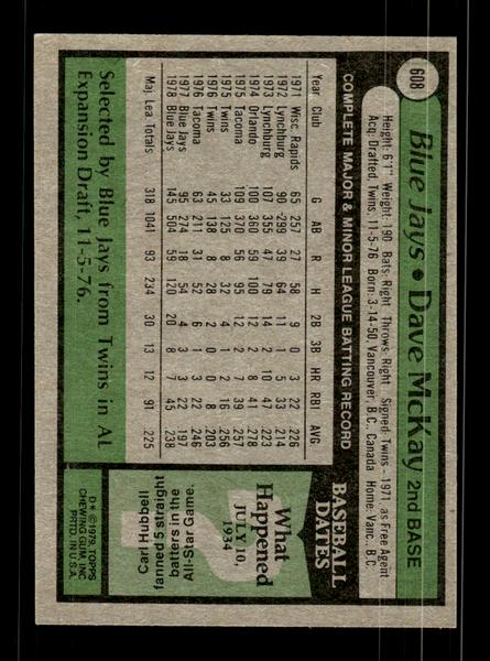 1979 Topps #608 Dave McKay EXMT PACK FRESH HOF-10004689