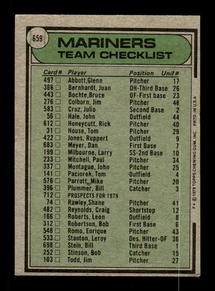 1979 Topps #659 Seattle Mariners EXMT PACK FRESH HOF-10004739
