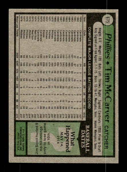 1979 Topps #675 Tim McCarver EXMT PACK FRESH HOF-10004753