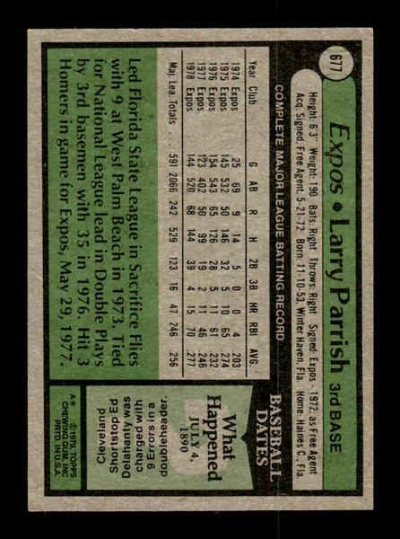 1979 Topps #677 Larry Parrish EXMT PACK FRESH HOF-10004755