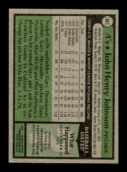 1979 Topps #681 John Henry Johnson EXMT PACK FRESH HOF-10004756