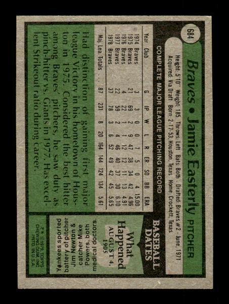 1979 Topps #684 Jamie Easterly EXMT PACK FRESH HOF-10004759