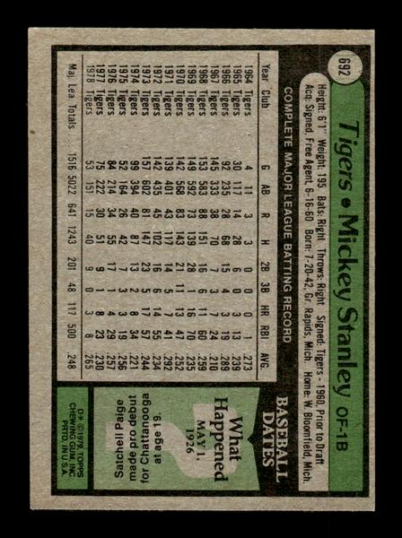 1979 Topps #692 Mickey Stanley EXMT PACK FRESH HOF-10004766