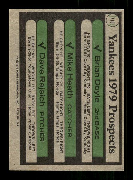 1979 Topps #710 Yankees 1979 Prospects EXMT PACK FRESH HOF-10004787