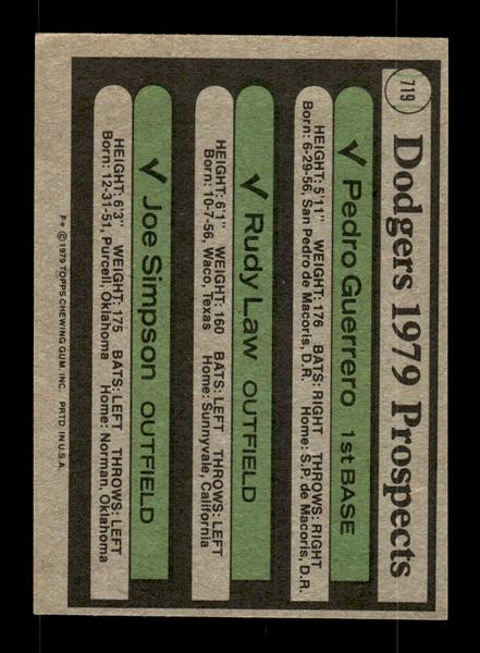 1979 Topps #719 Dodgers 1979 Prospects EXMT PACK FRESH HOF-10004796