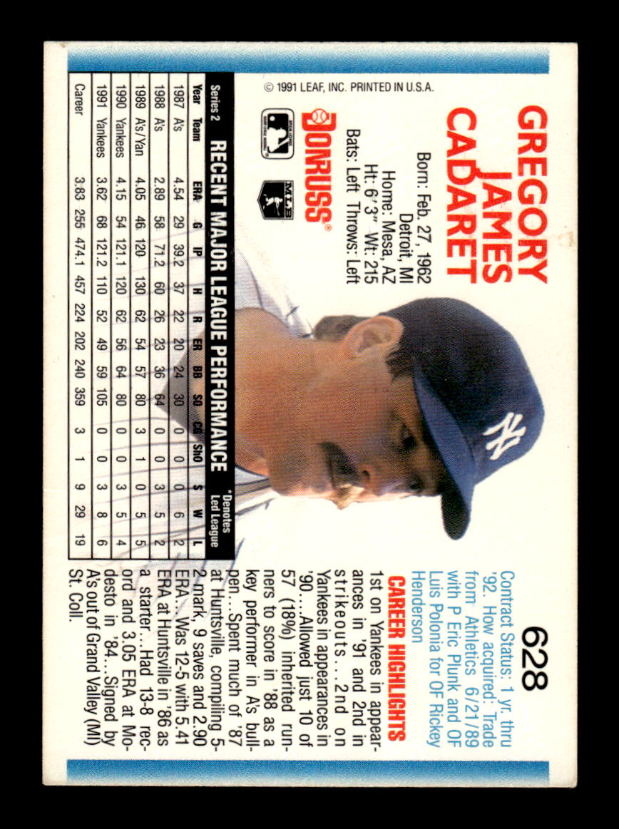 1992 Donruss #628b Greg Cadaret HOF-10004969