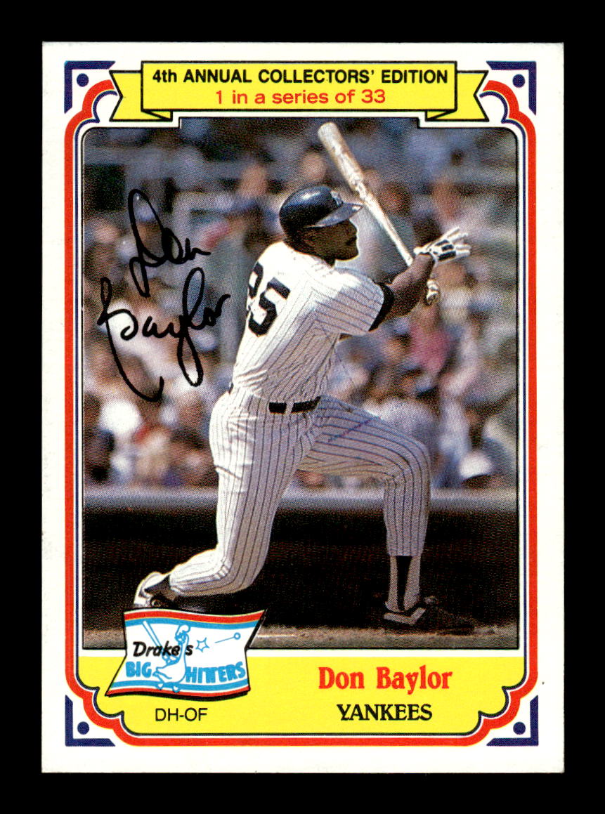 1984 Topps Drake's Big Hitters #1 Don Baylor HOF-10004986