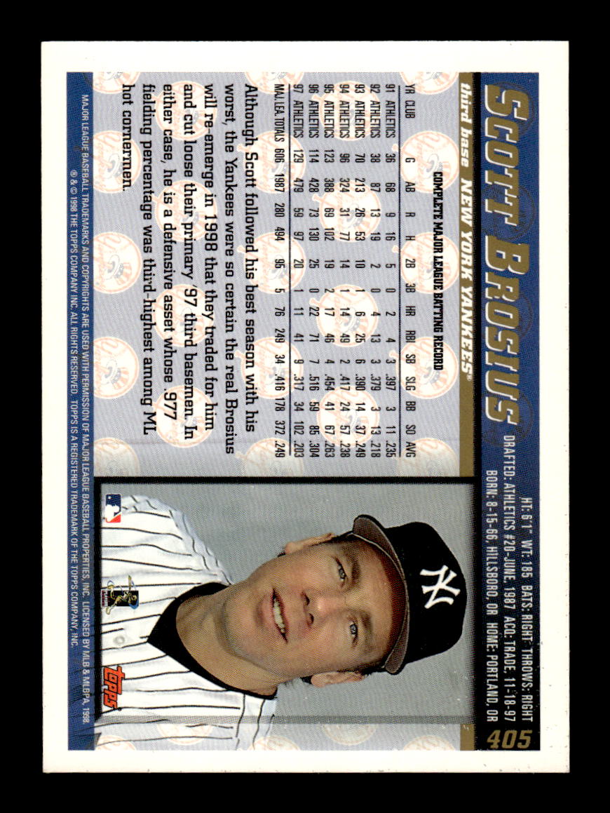 1998 Topps #405 Scott Brosius HOF-10004999