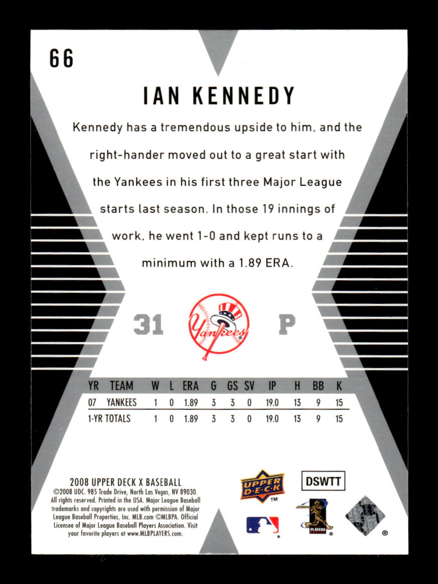 2008 Upper Deck X #66 Ian Kennedy HOF-10005024