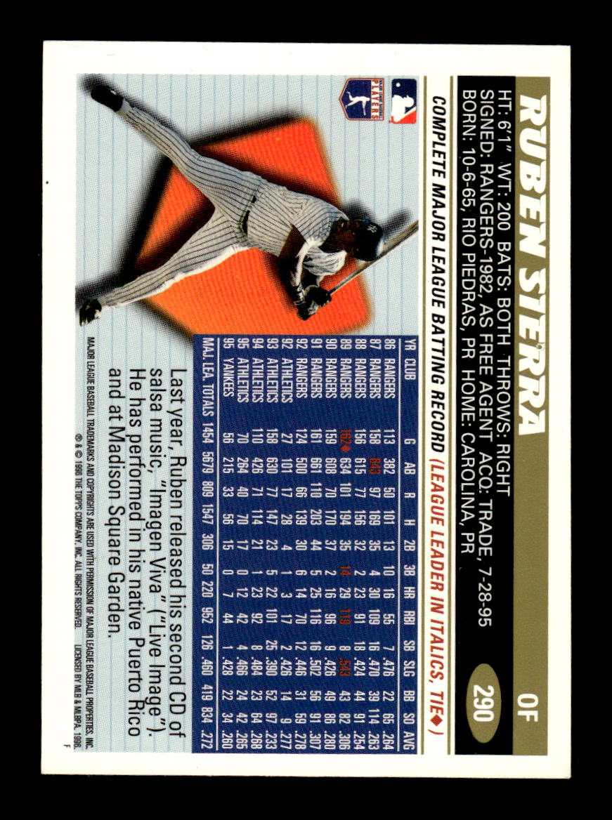 1996 Topps #290 Ruben Sierra HOF-10005039