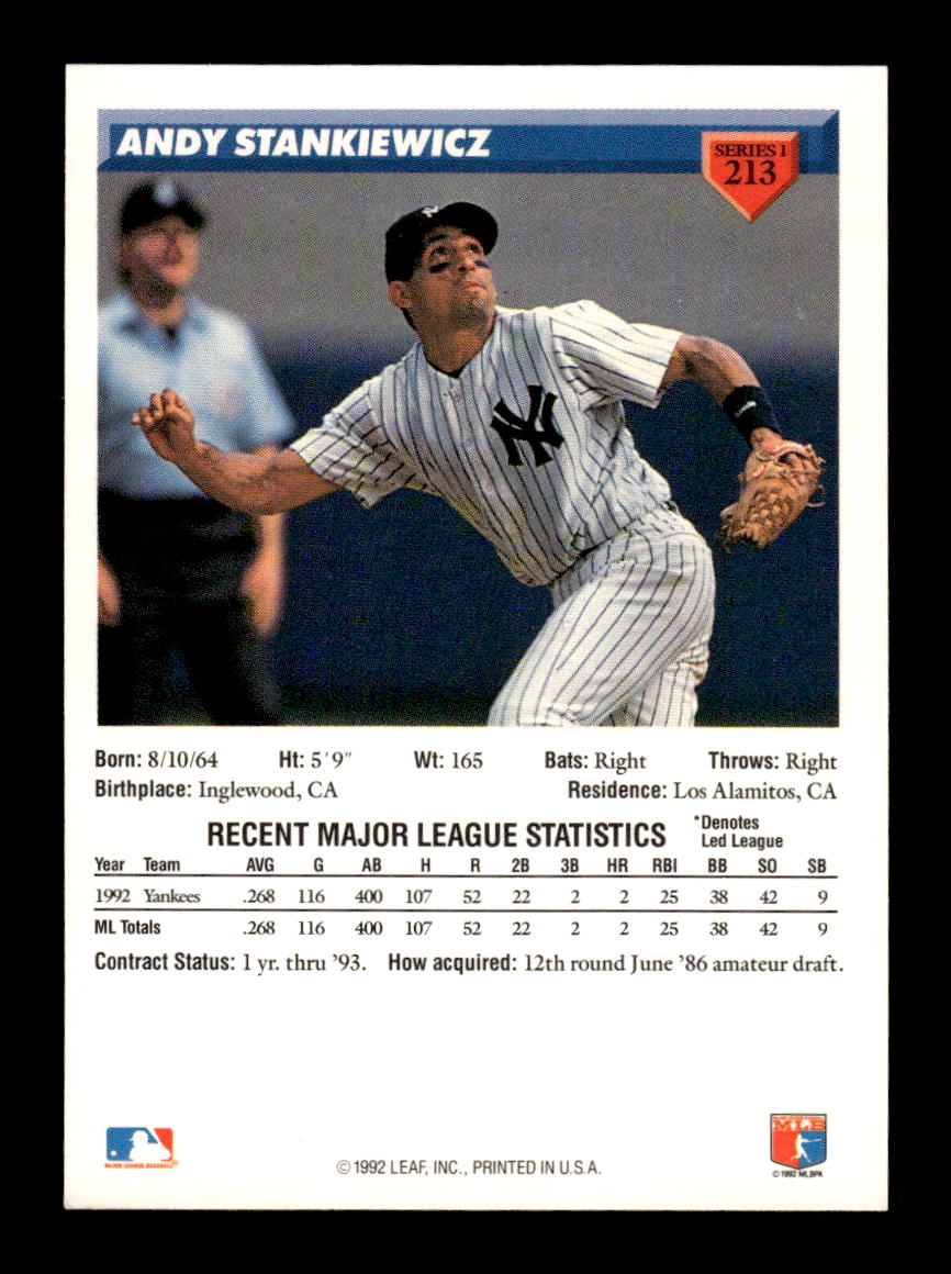 1993 Donruss #213 Andy Stankiewicz HOF-10005042