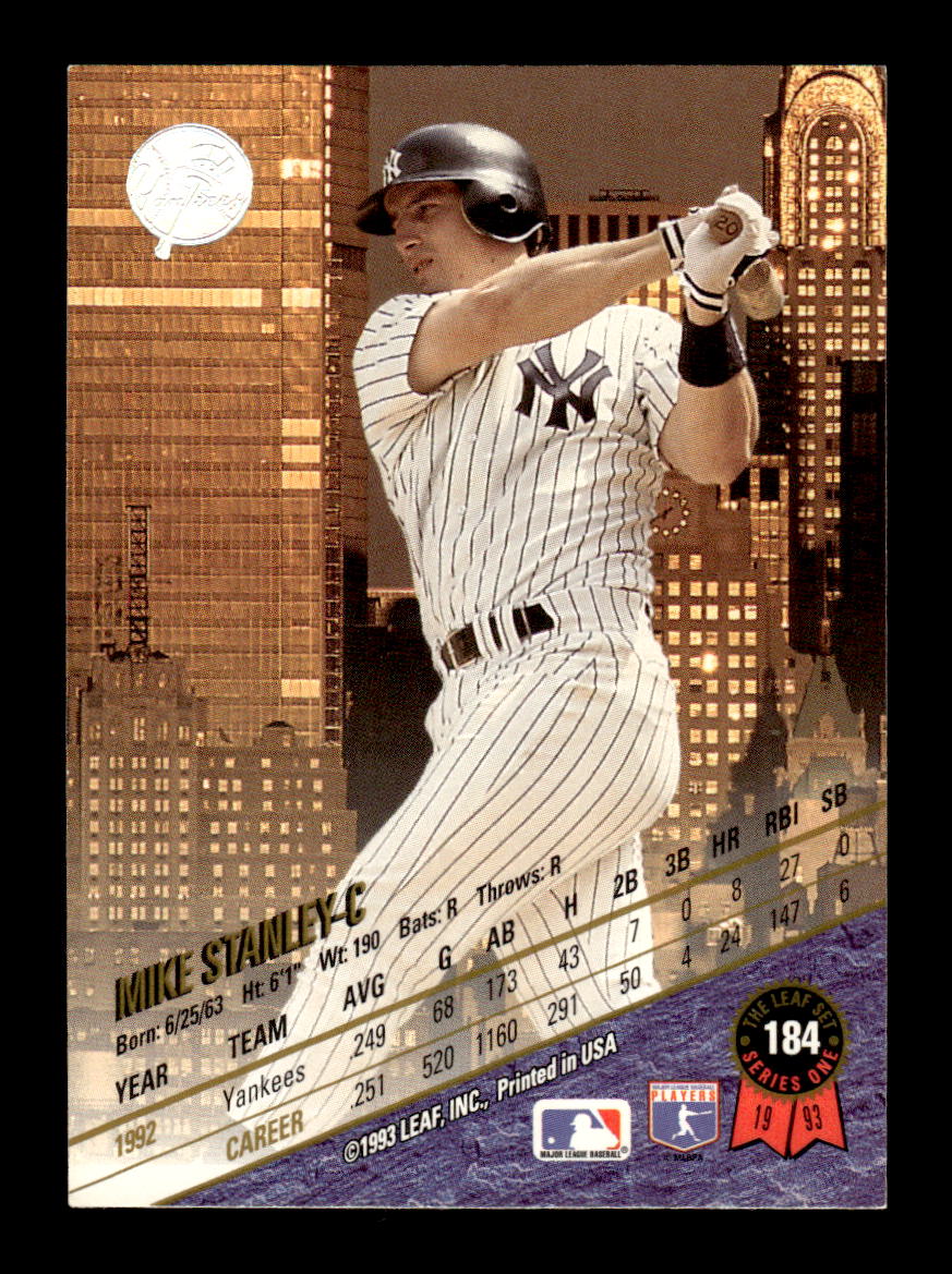 1993 Leaf #184 Mike Stanley HOF-10005065