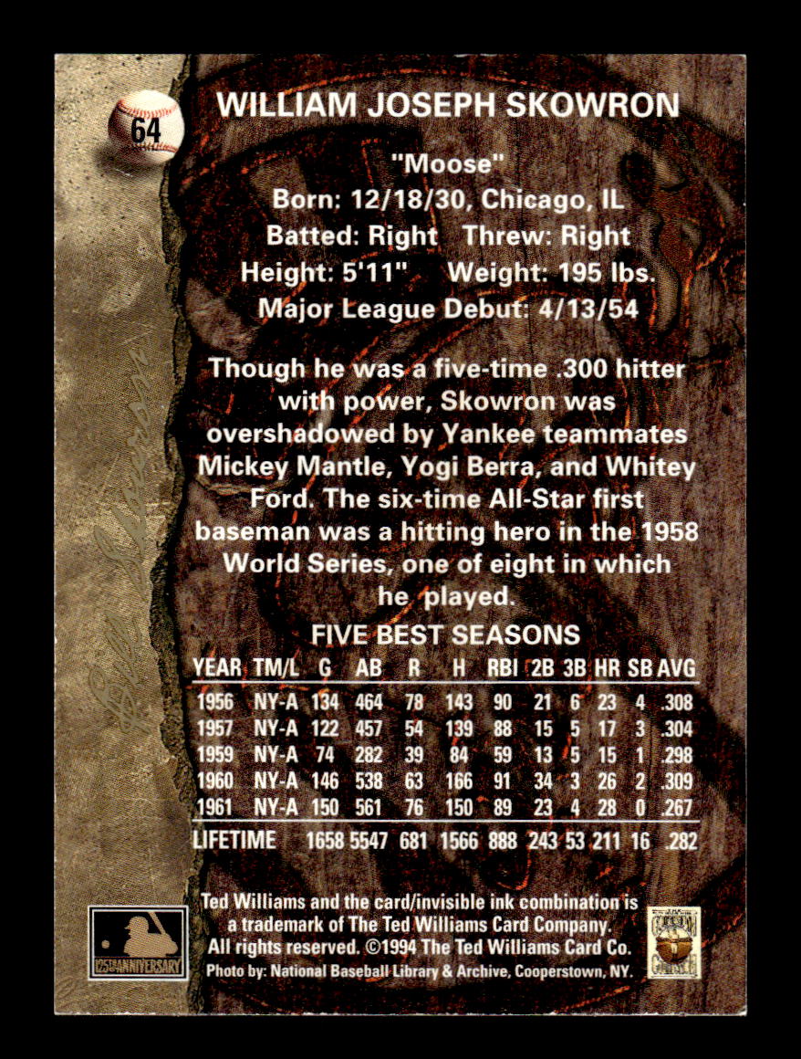 1994 Ted Williams #64 Bill Skowron HOF-10005068