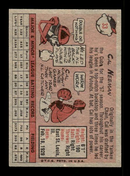1958 Topps #33a Cal Neeman Excellent HOF-10005144
