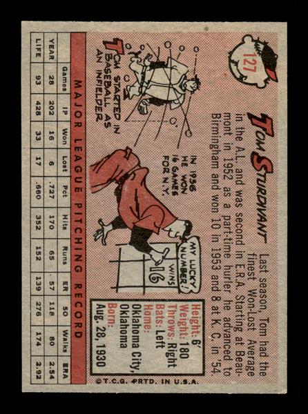 1958 Topps #127 Tom Sturdivant Excellent HOF-10005167