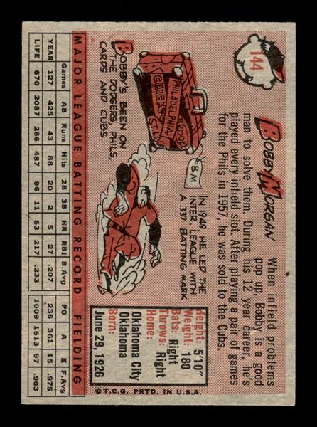 1958 Topps #144 Bobby Morgan Excellent HOF-10005184