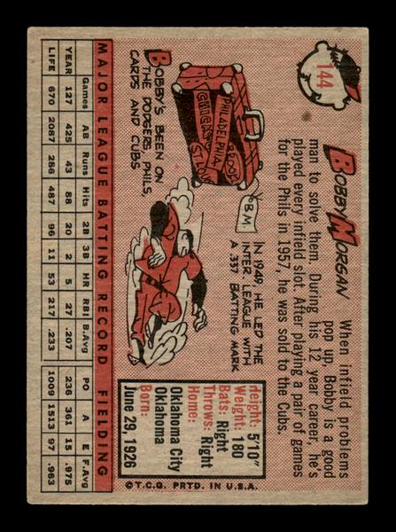 1958 Topps #144 Bobby Morgan Excellent HOF-10005186