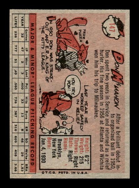 1958 Topps #147 Don McMahon Excellent HOF-10005189