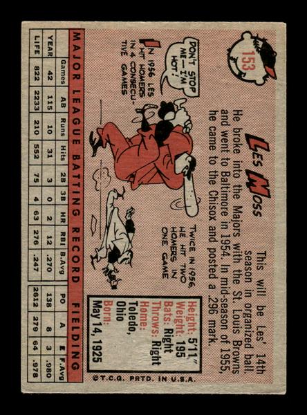 1958 Topps #153 Les Moss Excellent HOF-10005196