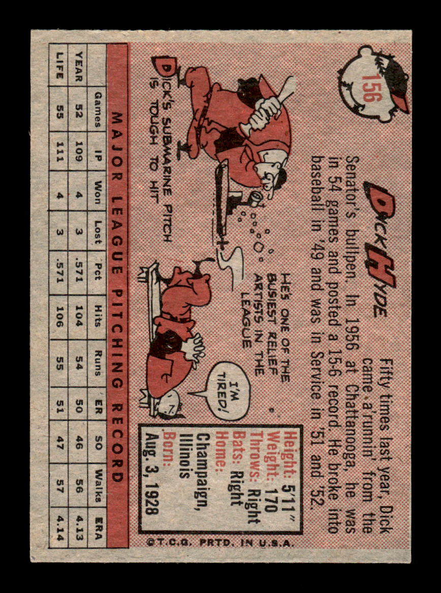 1958 Topps #156 Dick Hyde Excellent HOF-10005201