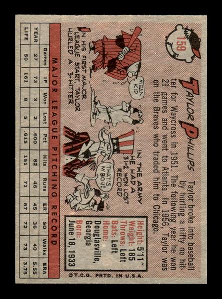 1958 Topps #159 Taylor Phillips Excellent HOF-10005204