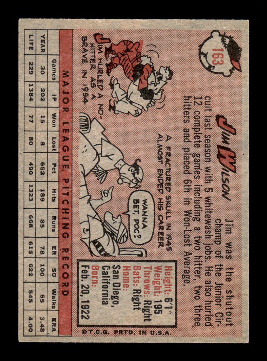 1958 Topps #163 Jim Wilson Excellent HOF-10005206