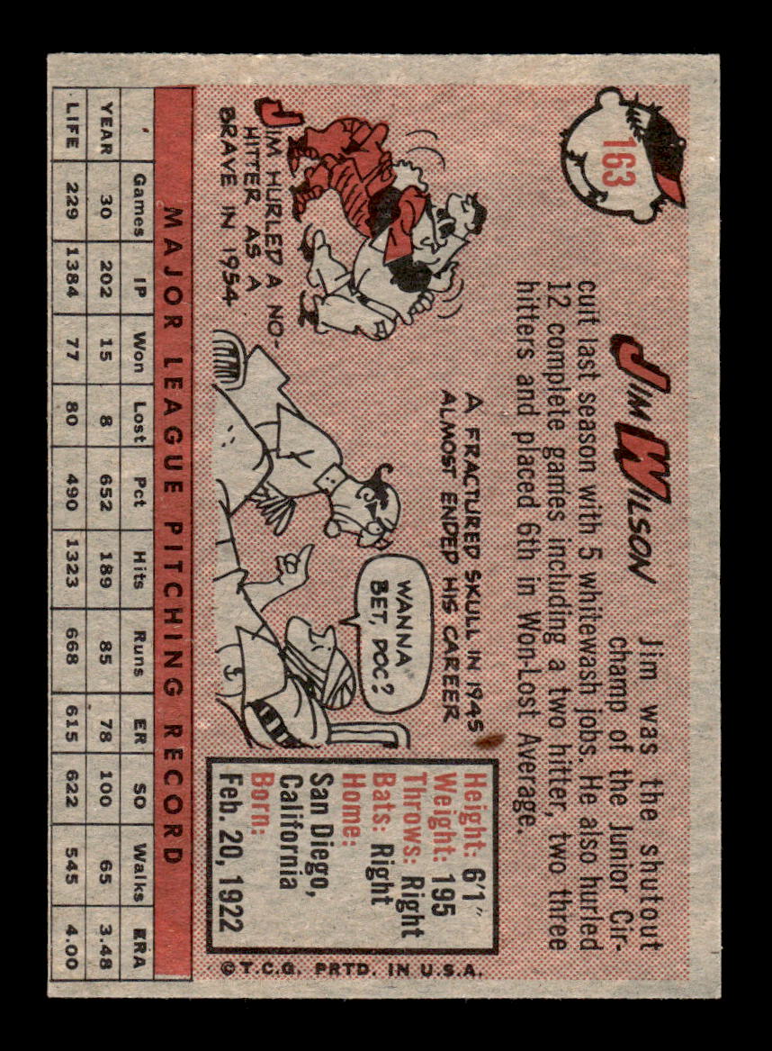 1958 Topps #163 Jim Wilson Excellent HOF-10005207