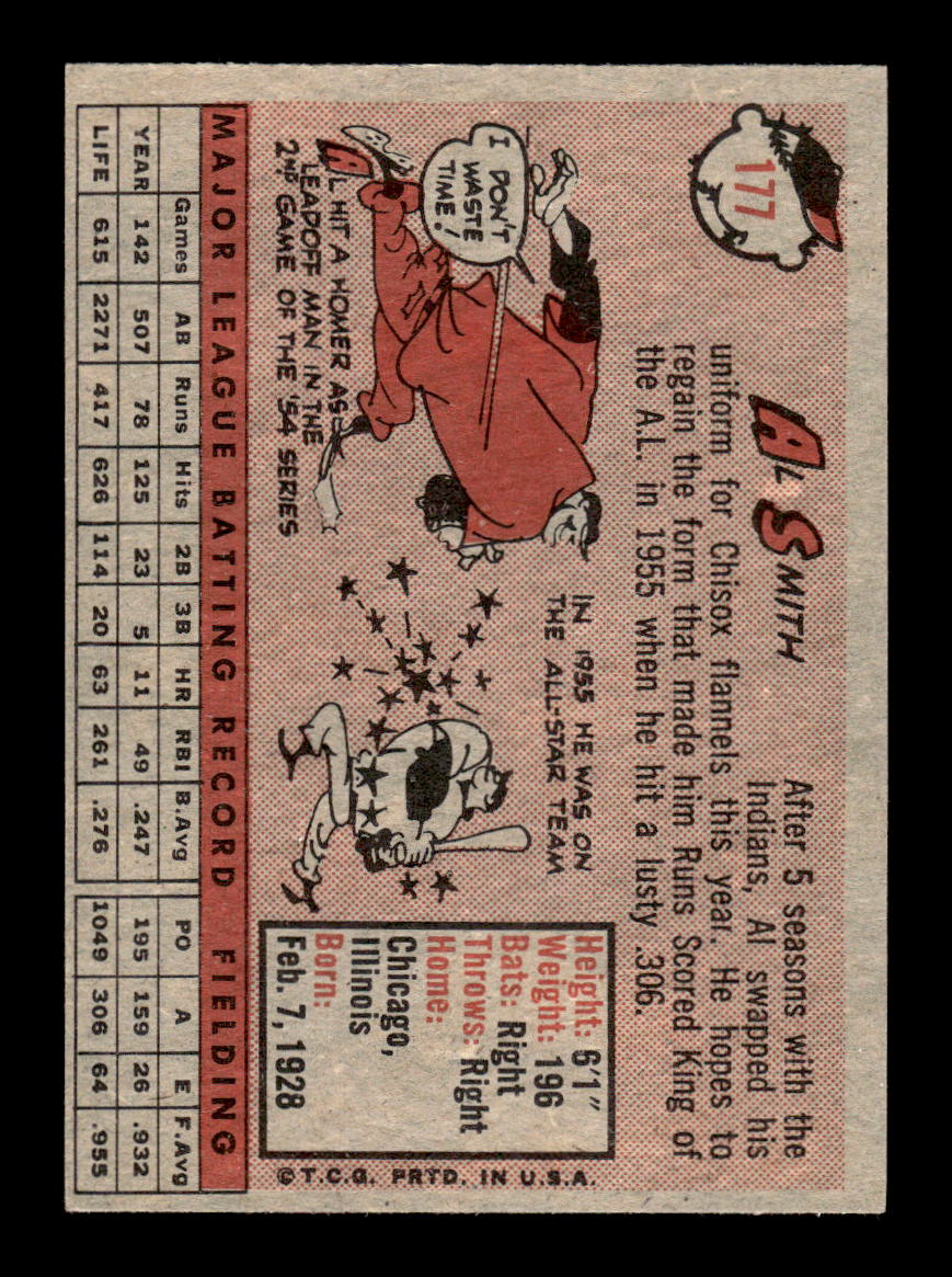 1958 Topps #177 Al Smith Excellent HOF-10005221