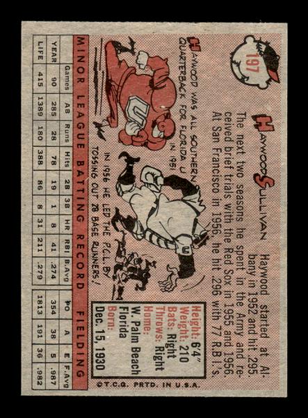 1958 Topps #197 Haywood Sullivan Excellent HOF-10005241