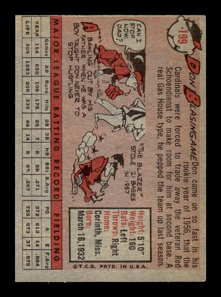 1958 Topps #199 Don Blasingame Excellent HOF-10005244