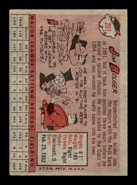 1958 Topps #201 Jim Bolger Excellent HOF-10005245