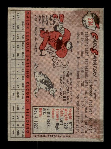 1958 Topps #234 Carl Sawatski Excellent HOF-10005262