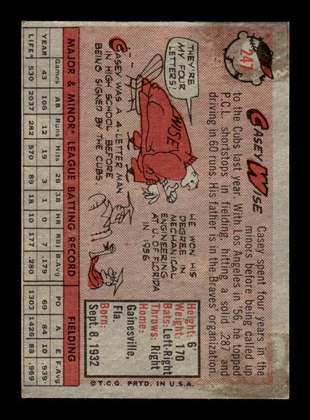 1958 Topps #247 Casey Wise Excellent HOF-10005271