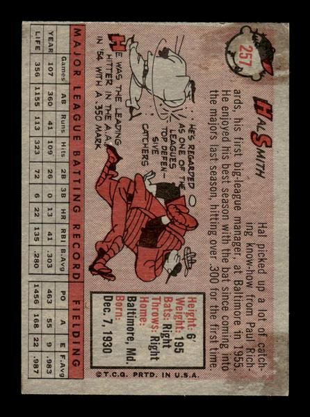 1958 Topps #257 Hal Smith Excellent HOF-10005278