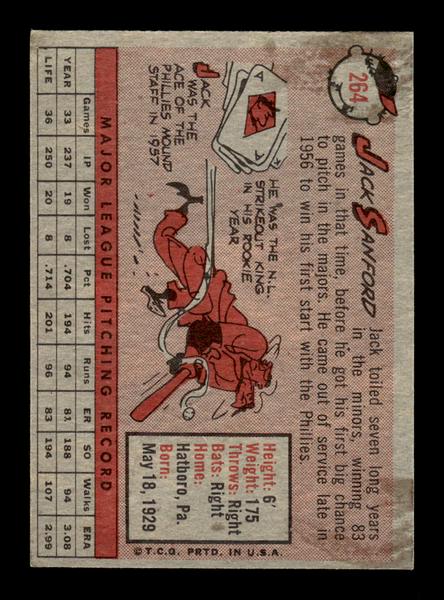 1958 Topps #264 Jack Sanford Excellent HOF-10005282