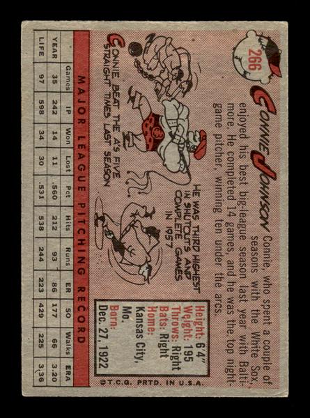1958 Topps #266 Connie Johnson Excellent HOF-10005284